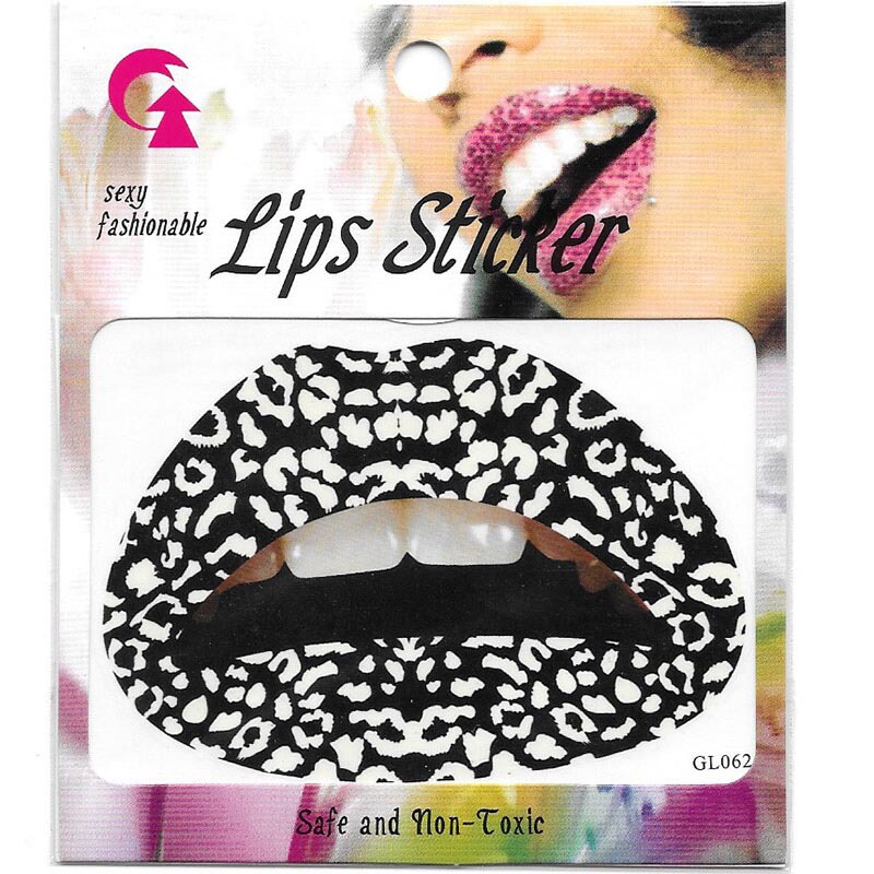 Lazy Lipstick Stickers, Makeup Lip Gloss Stickers, Colorful Lip Disposable Lipstick Stickers, Lip Black and White Tattoo Stickers