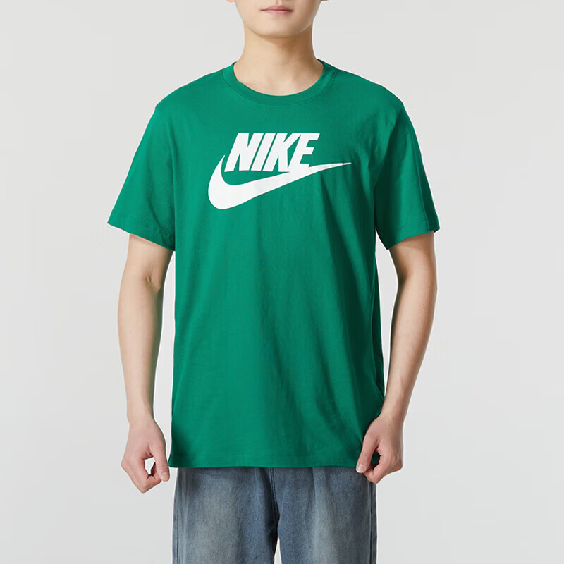 Nike Genuine Green Pure Cotton Short-Sleeved Men's Sports T-Shirt Loose and Breathable Half-Sleeved Ar5005-365 Nike Genuine Green Pure Cotton Short-Sleeved Men's Sports T-Shirt Loose and Breathable Half-Sleeved Ar5005-365