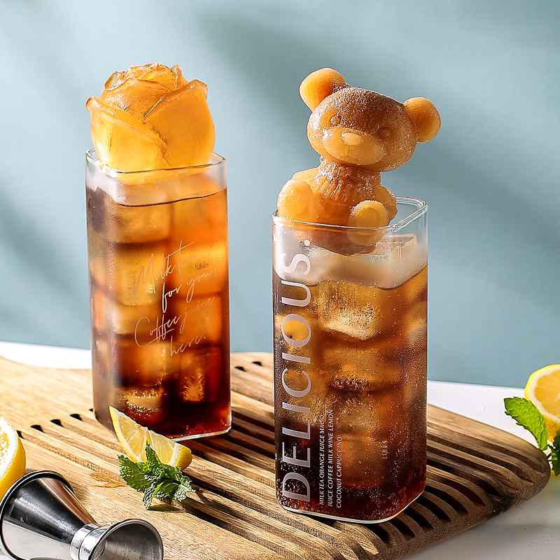 Kawashima House Small Bear Ice Cubes SILICONE FOOD GRADE ICE GRADE ICE GRADE CREATIVE CUTE WEB RED ROSE PERMAFROST ICE CUBES DIVINE