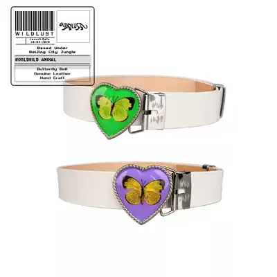 WLDLUST original design nature Hunter series butterfly specimen insect collection High leather belt gift