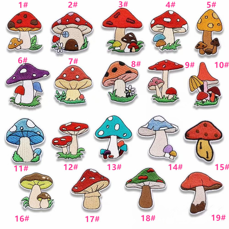 Hot Melt Adhesive】Mushroom House Clothing Decoration Patch Applique Embroidery Cartoon Colorful Mushroom Red Umbrella Magical Mushroom