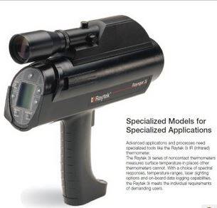 Raytek 3I Leitai B9HR3IF4SCU Infrared Temperature Measurement Telescope aiming to measure flame temperature