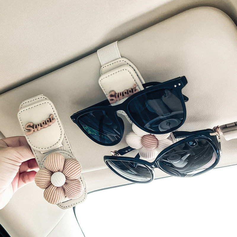 Car sun visor car glasses clip card receipt storage clip car double sunglasses car hanging glasses box holder