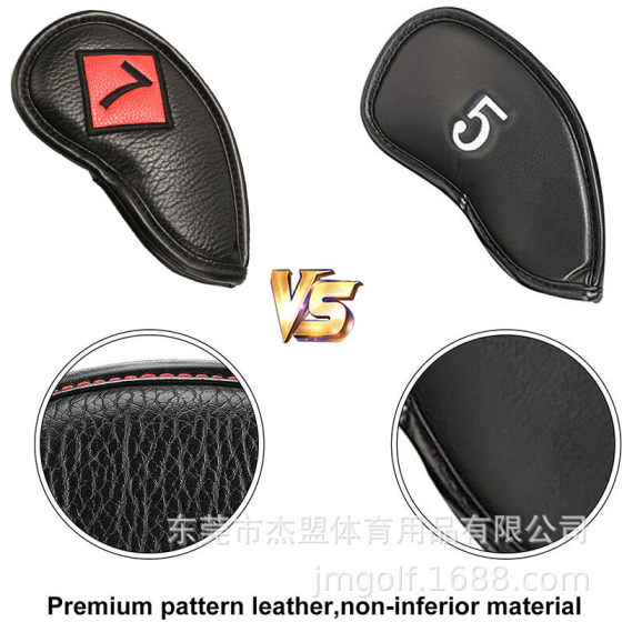 新高尔夫套铁杆11个/套荔枝纹防水菱形格球杆帽套杆头保护套爆款