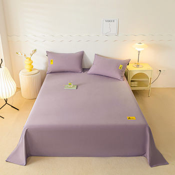 Autumn and winter cotton thickened bed sheets single-furry solid color simple bedding single piece bed sheet right angle nantong home textile