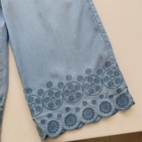 104-164 девушки объем объем небо шелковые порошковые брюки, ноги, не насыщенные, холодные сладкие брюки,