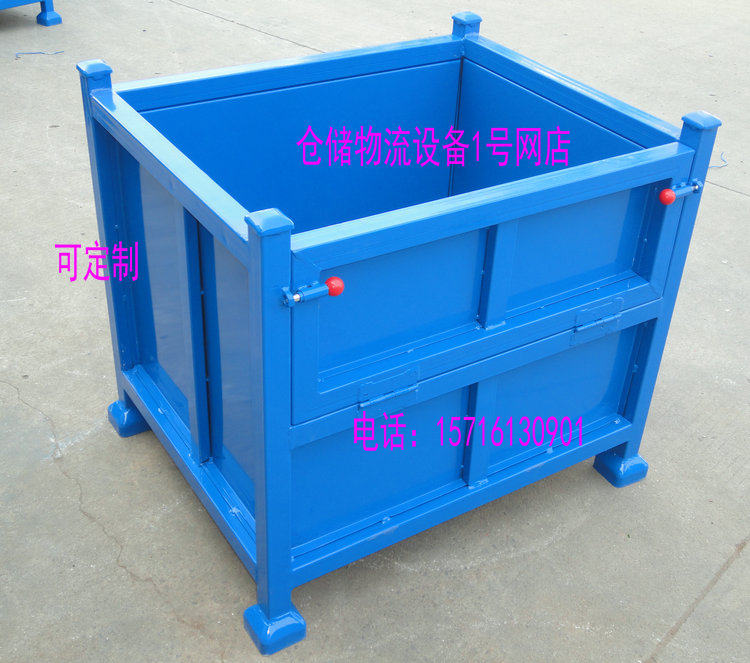 Metal turnover box Stacking iron box Steel iron box Scrap box Heavy storage cage Iron crumbs box Large iron frame folding box