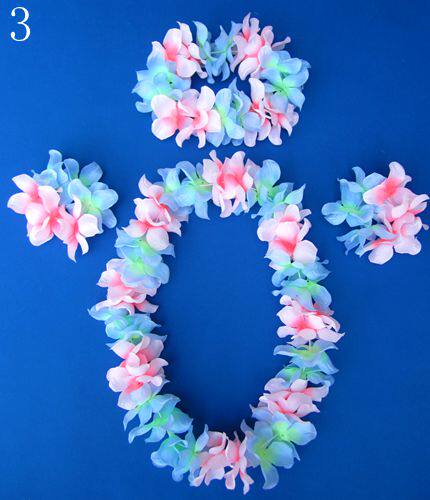 Hawaiian Garland Set Dance Garland Set Chest Ring HeadBand Bracelet Four-Piece Red Garland Set