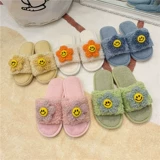 Демисезонные модные нескользящие тапочки, в корейском стиле, в цветочек