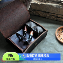 Two bucket boxes and two bucket bags customized genuine leather storage box jewelry box antique box collection box full cowhide handmade box
