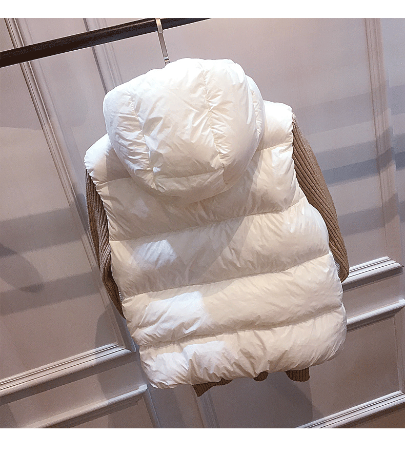 Áo chống rét mùa hạ vest nữ mùa đông đoạn ngắn 2018 phiên bản tiếng Hàn mới của áo vest trùm đầu xuống áo vest thủy triều áo kiểu nữ đẹp tuổi 40