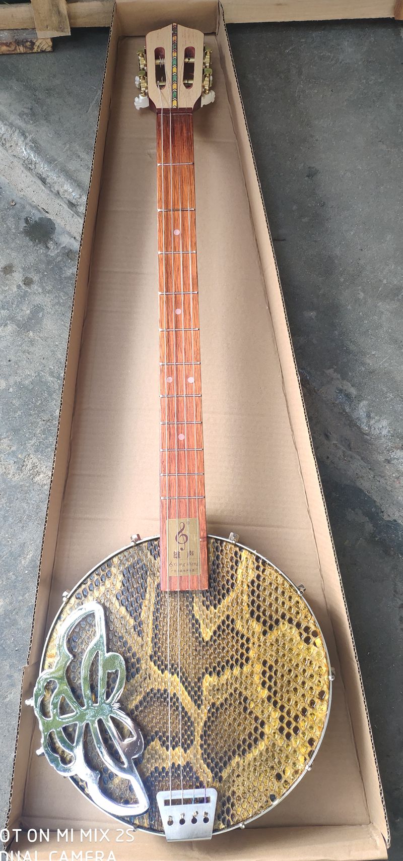 Wave instruments Ocean sound Lansing Snake Leather Edge Assistant Qin Qin Instrument Banjo Four Strings Butterfly Qin National Musical Instrument-Taobao