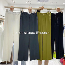  JUICE1908 wide leg suit pants womens summer 2021 new Korean high waist loose straight casual pants black