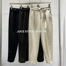  JUICE6003 plus velvet thick woolen suit pants womens winter Korean version of high waist professional work cigarette tube straight pants