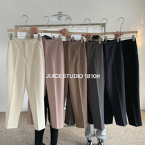  JUICE1810 womens 2021 early autumn loose thin casual suit pants wild high waist nine-point cigarette tube straight pants