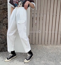  Xizi 20001 Hong Kong style high waist loose thin overalls womens 2020 spring and summer Hong Kong style casual Harun radish pants