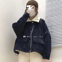  36℃Parker clothing womens winter clothing 2020 new corduroy loose tooling cotton clothing short lamb wool jacket 701