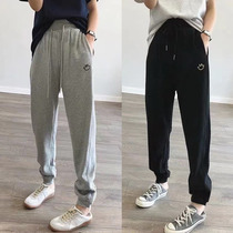  A XI Ahxi 2027 womens spring Korean version of loose smiley casual harem pants all-match thin nine-point bundle foot guard pants