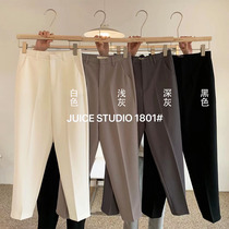  JUICE1801 small feet suit pants womens spring and autumn 2021 new high waist slim professional work straight cigarette tube pants