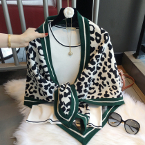 Scarf womens 2020 autumn and winter new Korean version BAO WEN wool knitting triangle scarf imitation cashmere shawl Western style collar