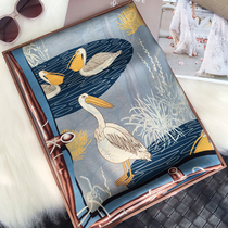 2022 Spring Fall Hangzhou Silk scarf Han version 100 hitch a big square towel yarn towel mulberry silk shawl true silk scarlet woman