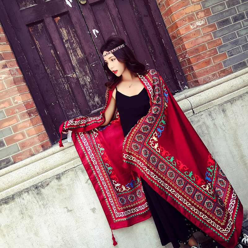 Sun-shaped beach shawl-colored printing shawl for sun-proof air conditioning shawl for the summer of Bohemian ethnic wind scarf