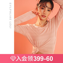 Runaway Lolita small round neck sports long sleeve womens loose top Running yoga quick-drying fitness suit T-shirt blouse