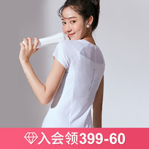 Runaway Loli slim mesh gauze quick-drying T-shirt breathable thin short-sleeved yoga jacket running sports Blouse Autumn