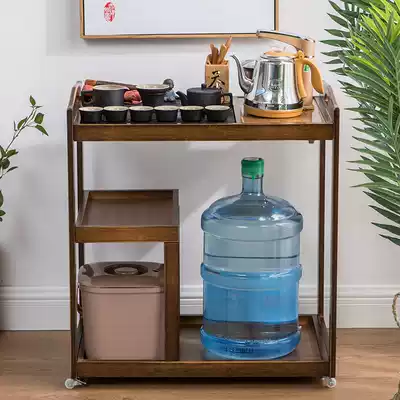 Office with wheels simple tea car Mobile tea table automatic tea making car kung fu tea tea table solid wood small