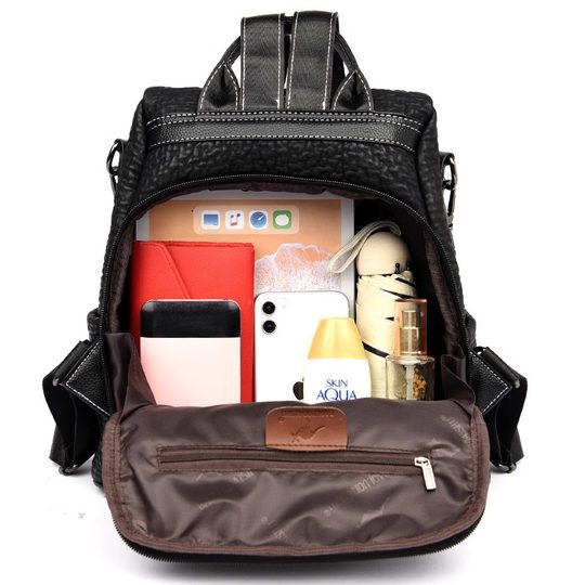 Hong Kong I.Tgreg Genuine Leather Casual Large-Capacity Women's Backpack Versatile Commuter Bag Fashionable Cowhide Travel Backpack