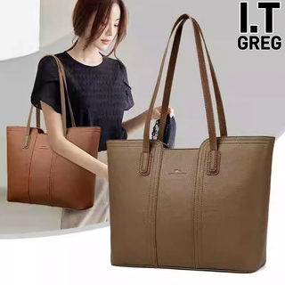 Hong Kong I.Tgreg Genuine Leather Tote Bag, Large Capacity Commuter Handbag, First Layer Cowhide Shoulder Bag, Trendy
