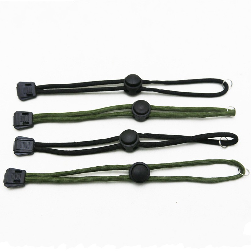 Flashlight tail rope with iron ring strong light tail rope