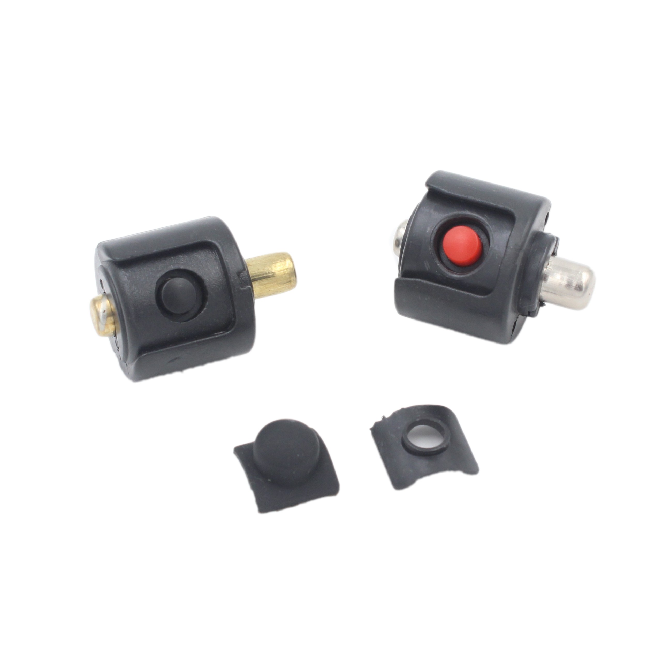 Flashlight central switch accessories 22 24mm diameter two ends spring raised section curved with rubber cap