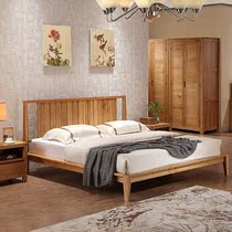 Happy Temai American white oak bedroom furniture Solid wood bed Oak bed 1 8m double bed-FS