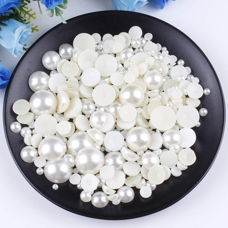 <!--手机壳贴钻半面仿珍珠diy发饰品手工制作材料包套装珠子串珠配件-->