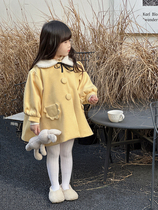 NANI childrens clothing woolen coat autumn and winter baby girl woolen warm coat foreign style clothes girl winter clothing