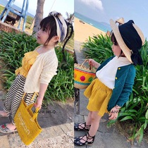 NANI WLQ childrens knitted cardigan 2019 new summer spring and autumn air conditioning clothing thin coat female treasure sweater wild stock