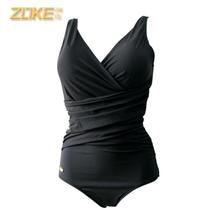 2018 Zhou Ke new one-piece swimsuit hot spring swimsuit big chest gathered small chest sexy sports triangle swimsuit