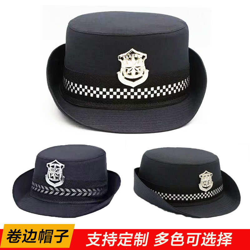 Security Curl Cap Lady Doorman Standing Guard Gift Instrument Hat Security Hat Children Summer Black Season Universal Image