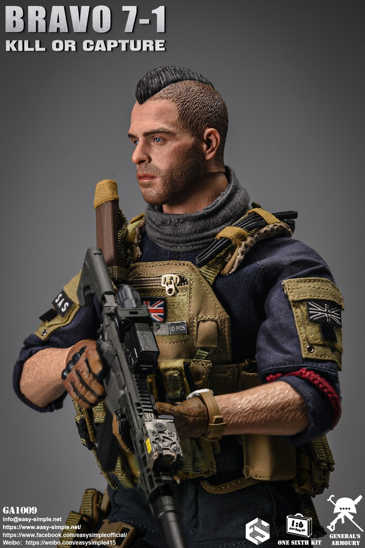 Easy&Simple GA1009 1/6 Call of Duty BRAVO 7-1 SAS Soap Action
