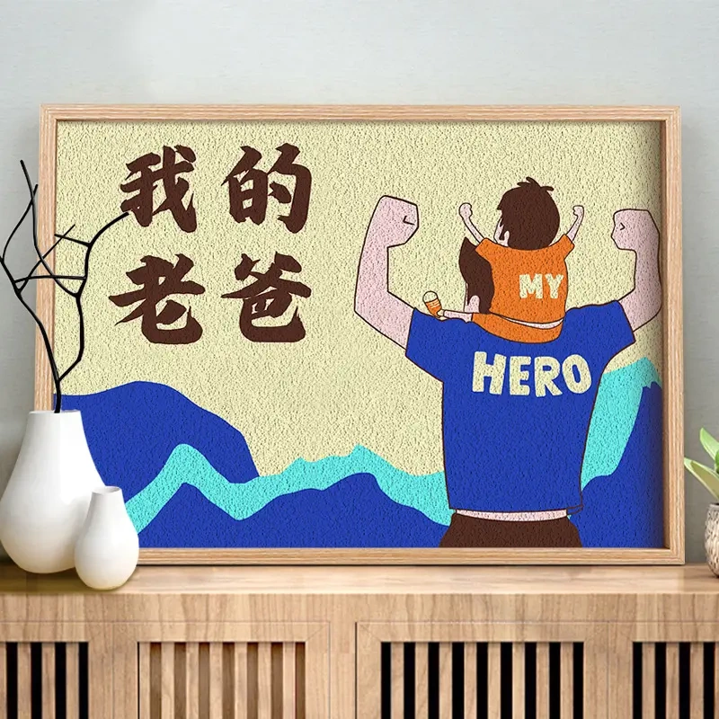 Intangible Cultural Heritage Paper Pulp Painting Stress-Relief DIY Material Kit Father's Day Creative Gift Parent-Child Activity Cultural and Creative Decorative Painting