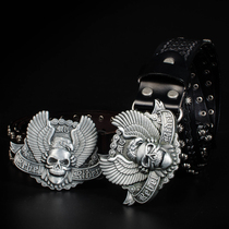  Hand of God personality belt Quan Zhilong GD same style belt belt Harley fashion skull hand belt ghost hand