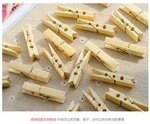  Bamboo clip clothespin Practical multi-function clothes clip windproof clip Wood clip clothespin sock clip