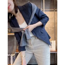 Mud brothers store exports high quality Japanese pure linen thin slim slim short small blazer