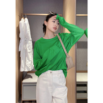 Mud brothers shop high-count thin sweater heavy cotton silhouette long-sleeved T-shirt womens spring and autumn