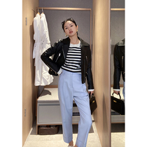 Mud brothers shop Flanged wool trousers workplace classic slim anti-wrinkle straight casual pants women