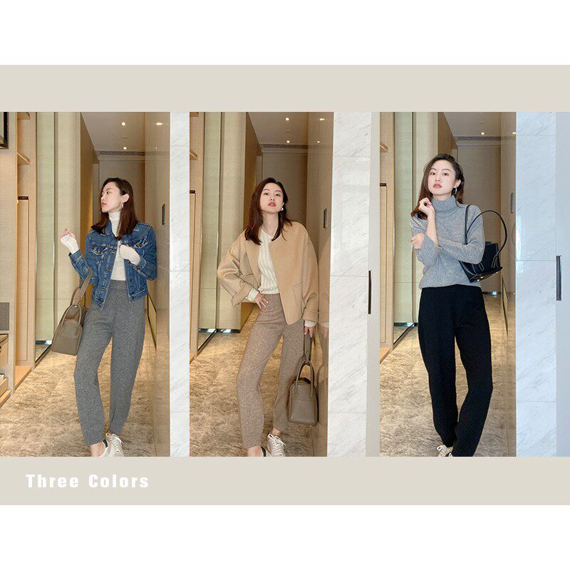 Clay Brother's Shop Commute Trendy Wool Knit Pants are thin and lazy and not easy to get up the ball