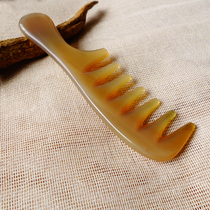  Head massage Zitong Pavilion 20cm and above wide teeth round thick fingers Shoulder and neck massage White water horn comb