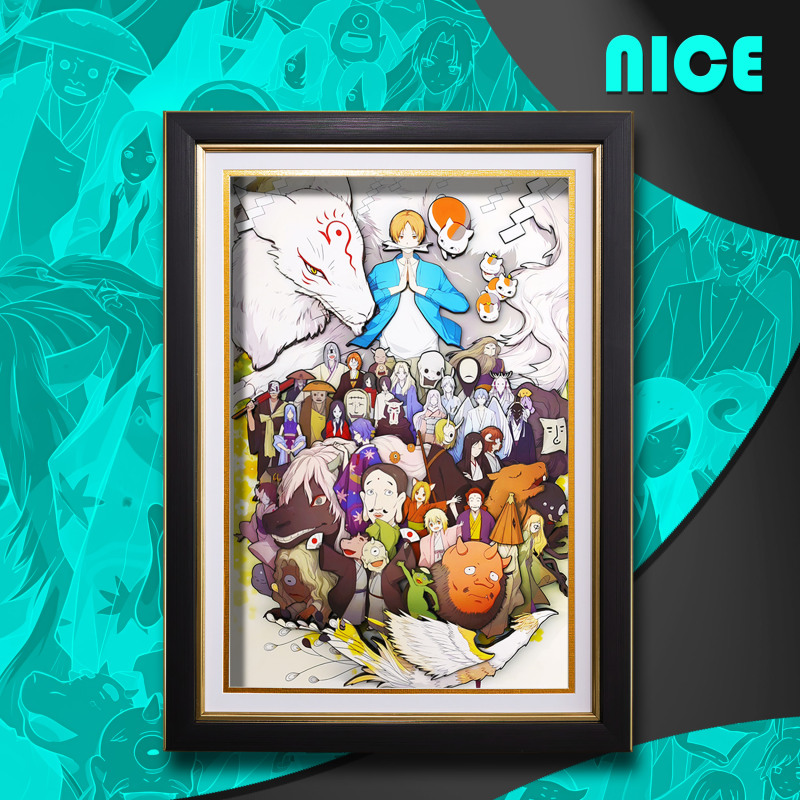 Natsume's Book of Friends Family Portrait Handmade 3D Painting Cat Teacher Merchandise Figurine Decoration Hanging Painting Gift Natsume's Book of Friends Family Portrait Handmade 3D Painting Cat Teacher Merchandise Figurine Decoration Hanging Painting Gift