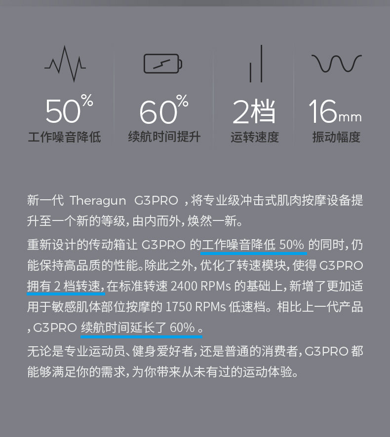 вело инструменты 赛锐康theragun g3pro 肌健仪 深层肌肉按摩器 筋膜枪美国品牌 Other